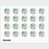Aloha Luau Verjaardag Ronde Sticker (Vel)
