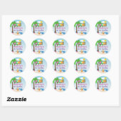 Aloha Luau Verjaardag Ronde Sticker (Vel)