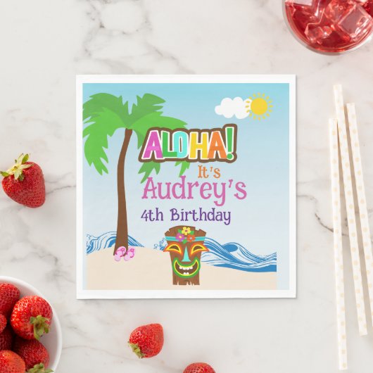 Aloha Luau Verjaardag Servet (Insitu)