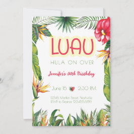 Aloha Luau Verjaardag Tropisch Bloemenfeest Kaart