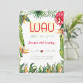 Aloha Luau Verjaardag Tropisch Bloemenfeest Kaart (Staand voorkant)