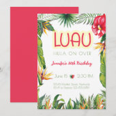 Aloha Luau Verjaardag Tropisch Bloemenfeest Kaart (Voorkant / Achterkant)