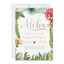 Aloha Luau Verjaardag Tropisch Bloemenfeest