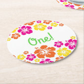 Aloha Luau verjaardagsfeestje Ronde Kartonnen Onderzetter (Gebogen)