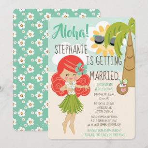Aloha Luau Vrijgezellenfeest Redhead Kaart