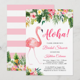 Aloha Luau Vrijgezellenfeest Tropische Floral Flam Kaart