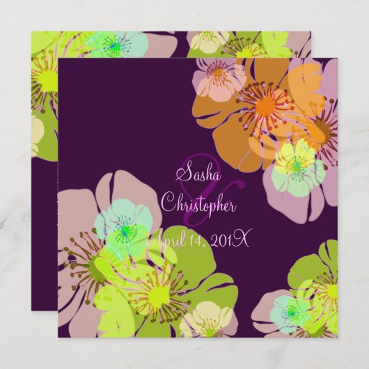 ALOHA/LUAU WEDDING INVITATIONS/DIY BACKGROUND KAART (Voorkant / Achterkant)