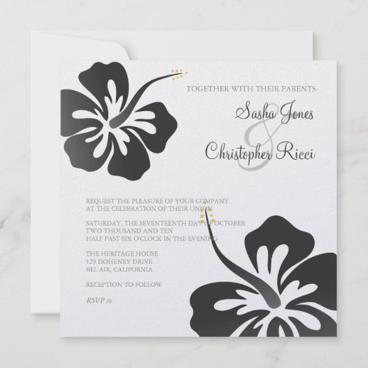 Aloha/Luau Wedding Invitations Kaart (Achterkant)