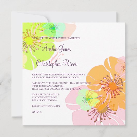 Aloha/Luau Wedding Invitations Kaart (Achterkant)