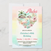 Aloha Luau Zomer 40e Verjaardag Strand Tropisch Kaart (Voorkant)