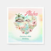 Aloha Luau Zomer 40e Verjaardag Strand Tropisch Servet (Voorkant)