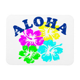 Aloha  Magnet   Colorful Hawaiian Flowers Magneet