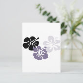 aloha mahalo gray hibiscus briefkaart (Staand voorkant)