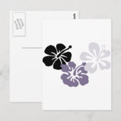 aloha mahalo gray hibiscus briefkaart (Voorkant / Achterkant)