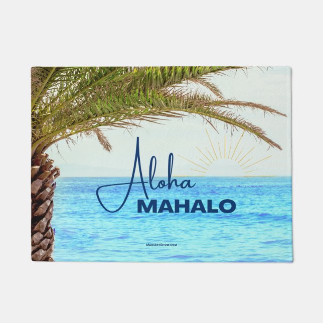 ALOHA MAHALO - TROPISCHE HAWAII-DOORMAT - DEURMAT (Voorkant)