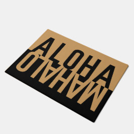 Aloha & Mahalo (zwart) Deurmat