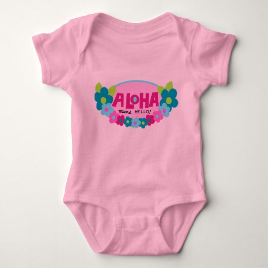 Aloha Means Hallo Hawaiian Floral Romper (Voorkant)