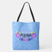 Aloha Means Hallo Hawaiian Hibiscus Beach Tote Bag (Achterkant)