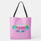 Aloha Means Hallo Hawaiian Hibiscus Beach Tote Bag (Achterkant)
