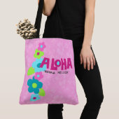 Aloha Means Hallo Hawaiian Hibiscus Beach Tote Bag (Dichtbij)