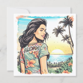 Aloha meisje plat Kaart