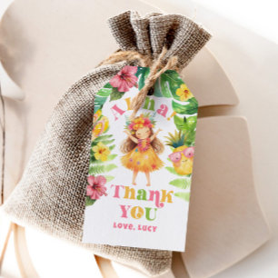 Aloha-meisje zomer Tropisch Luau-verjaardag dank j Cadeaulabel