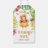Aloha meisje zomer tropische Luau verjaardag dank  Cadeaulabel (Voorkant)