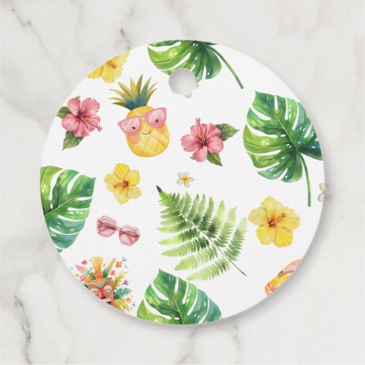 Aloha meisje zomer Tropische Luau verjaardagsfeest Bedankjes Labels (Achterkant)