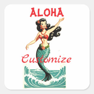Aloha Mermaid Thunder_Thunder_Cove Vierkante Sticker