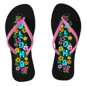 Aloha met bloemen teenslippers (Voetbed)