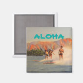 Aloha met  surfers in Hawaï Magneet (Voorkant / Achterkant)
