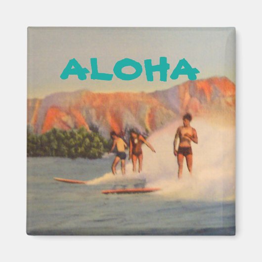Aloha met  surfers in Hawaï Magneet (Voorkant)