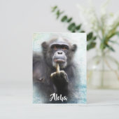 Aloha Middle Finger Salute Funny Ape offensief Briefkaart (Staand voorkant)