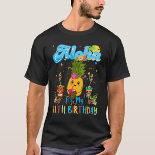 Aloha Mijn 11e Verjaardag 11 Jaar Kinder Hawaïaan T-shirt