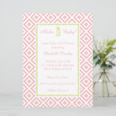 Aloha Mint/Peony Hawaiian Luau Shower Invitation Kaart (Staand voorkant)