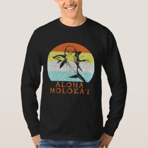 Aloha Molokai Hawaiian Island Dolphin Artw T-shirt