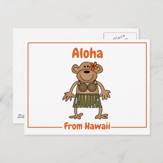 Aloha Monkey Briefkaart (Voorkant / Achterkant)