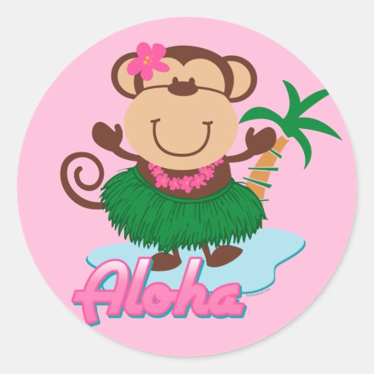 Aloha Monkey Sticker (Voorkant)