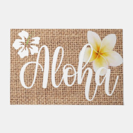 Aloha mooie floron op de burlap Hawaii zomer Deurmat