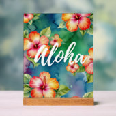 Aloha mooie hibiscus bloem patroon Hawaii Acryl Bord (Neutraal)