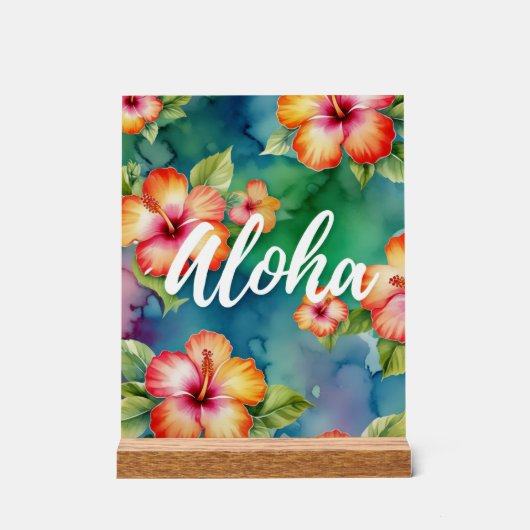 Aloha mooie hibiscus bloem patroon Hawaii Acryl Bord (Voorkant)