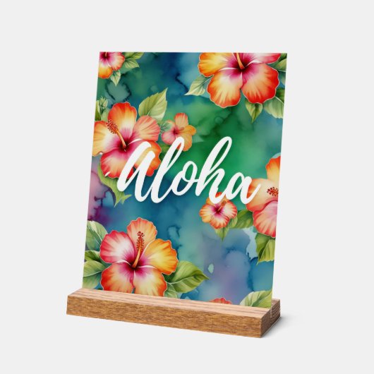 Aloha mooie hibiscus bloem patroon Hawaii Acryl Bord (Hoek)