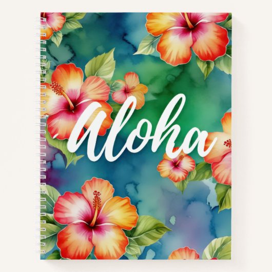 Aloha mooie hibiscus bloem patroon Hawaii Notitieboek (Voorkant)