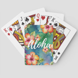 Aloha mooie hibiscus bloem patroon Hawaii Pokerkaarten