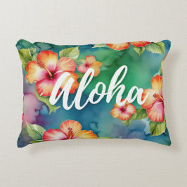Aloha mooie hibiscus bloempatroon Hawaii Accent Kussen