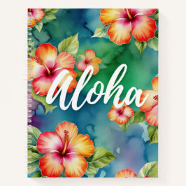 Aloha mooie hibiscus bloempatroon Hawaii Notitieboek