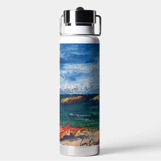 Aloha Morning schilderij Waterfles (Achterkant)