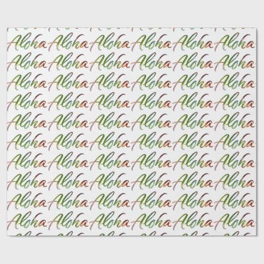 Aloha - Natuur belettering wit - Hawaii Hawai'i Cadeaupapier (Vlak)