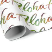 Aloha - Natuur belettering wit - Hawaii Hawai'i Cadeaupapier (Rol Hoek)