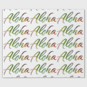 Aloha - Natuur belettering wit - Hawaii Hawai'i Cadeaupapier (Vlak)